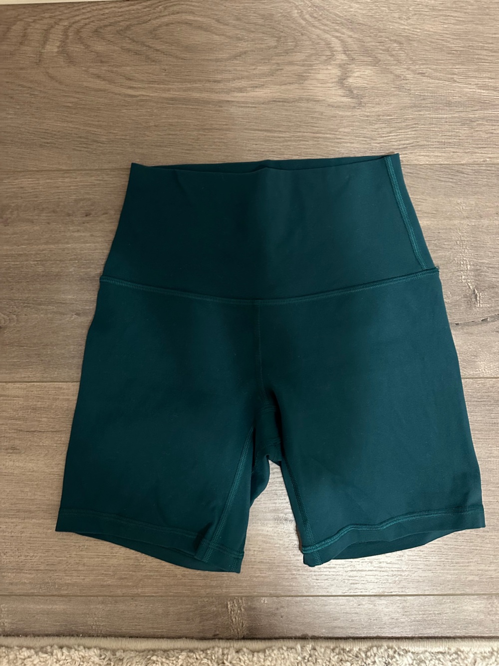 lululemon High-Rise Bike Shorts in Deep Teal, Size 2